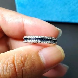 Diamond Ring w/ Blue Cubic Zirconia Size 7